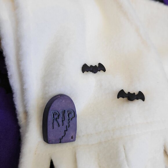 Spooky Bats 2pc Halloween Outfit/scarf set for 11" Mattel Child Grogu Yoda dolls - Picture 5 of 7